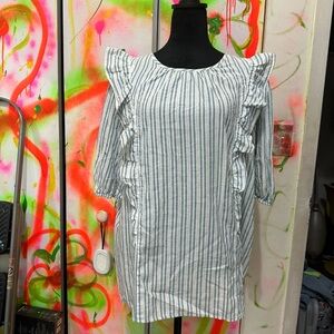 Unaversal threads XXL BLUE AND WHITE STRIPED TUNIC